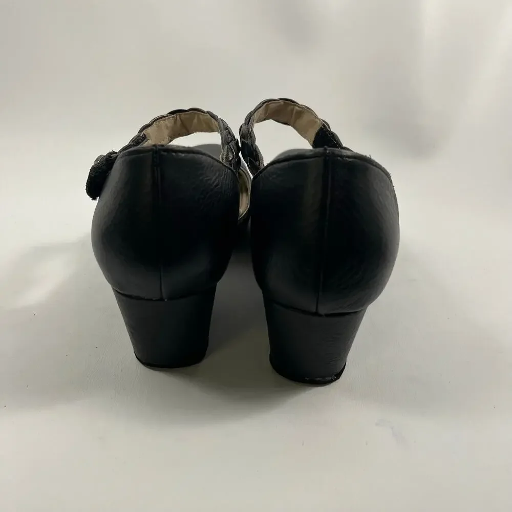 Aetrex Mia Mary Jane Wedge Shoes EU 39 US 8.5 Black Classic Preppy Casual